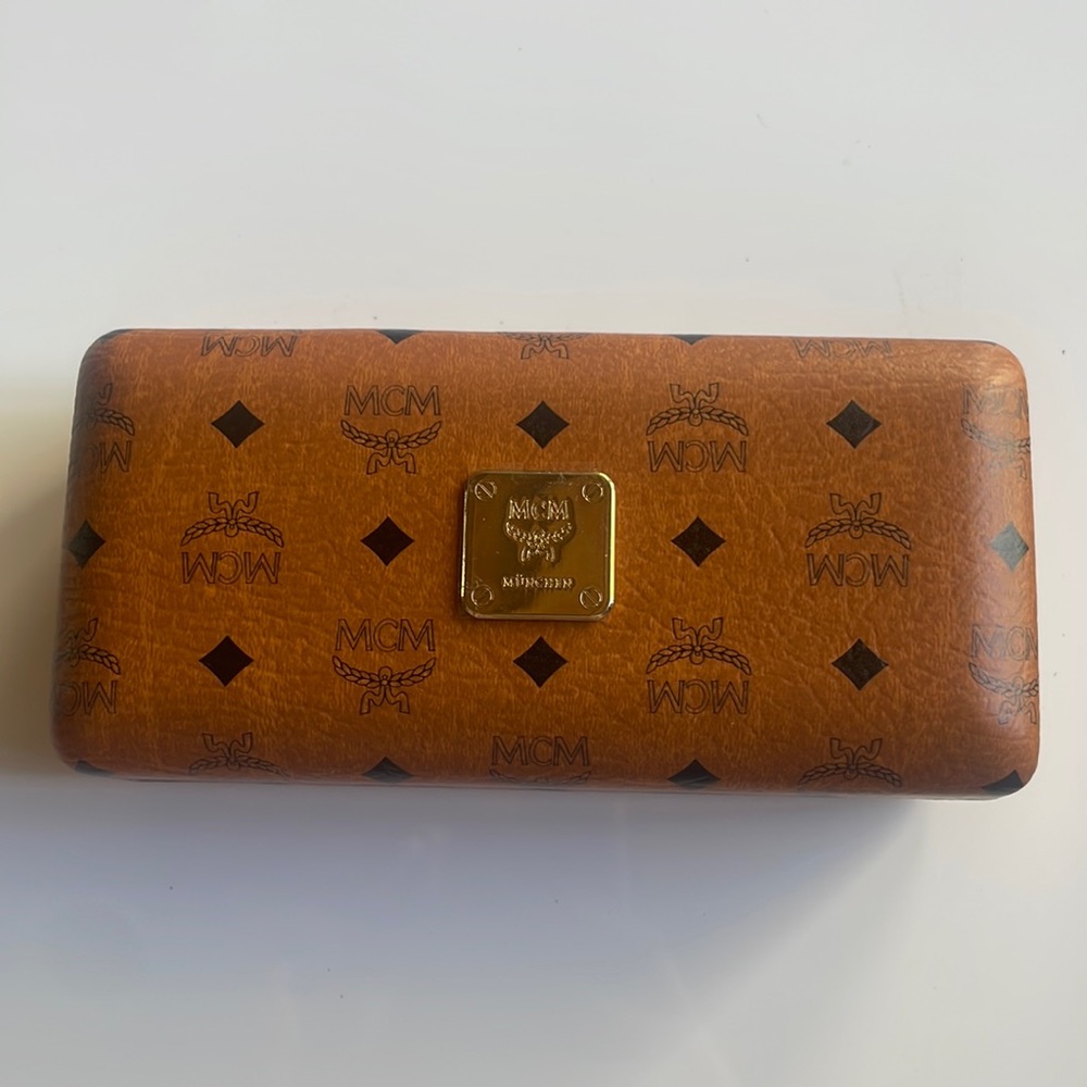 NEW MCM canvas monogram hard sunglass case
